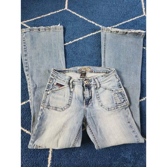 Y2k SouthPole Women's Flare Out Light Wash Denim Jeans-5 - Picture 3 of 9